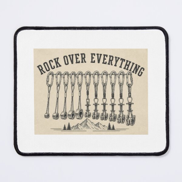 Item preview, Rock Over Everything Trad Climbing Gear Illustration Tee Sticker Rock Climber Gift designed and sold by sharifex.