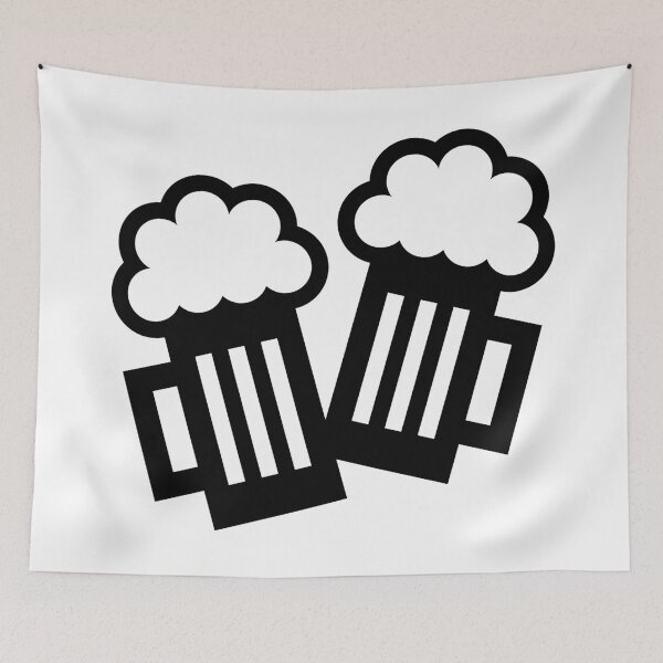 Item preview, 2 Wheat Beer Mug Icons To Toast (Cheers / Black) designed and sold by MrFaulbaum.