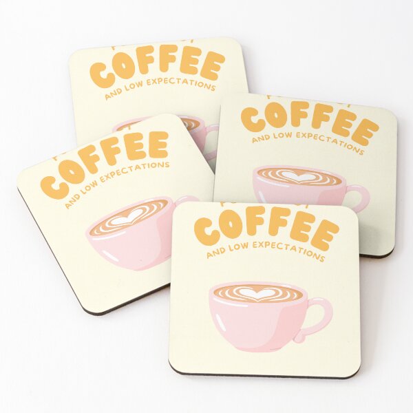 Item preview, Powered by Coffee and Low Expectations – Funny Coffee Lover Quote designed and sold by NeededTees.