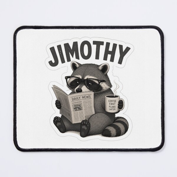 Item preview, Jimothy the Bookworm Raccoon | Cute Coffee Lover Animal Sticker designed and sold by LatestDesign95.