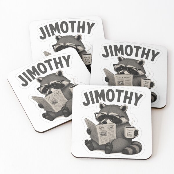 Item preview, Jimothy the Bookworm Raccoon | Cute Coffee Lover Animal Sticker designed and sold by LatestDesign95.