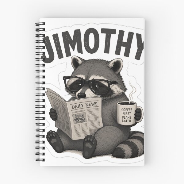 Item preview, Jimothy the Bookworm Raccoon | Cute Coffee Lover Animal Sticker designed and sold by LatestDesign95.