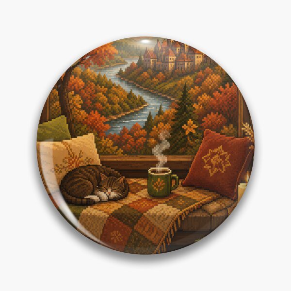 Item preview, Autumn Window Nook by the River Castle  designed and sold by Sketchlegacy.
