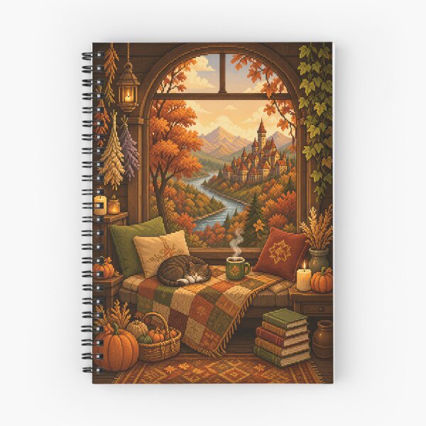 Item preview, Autumn Window Nook by the River Castle  designed and sold by Sketchlegacy.
