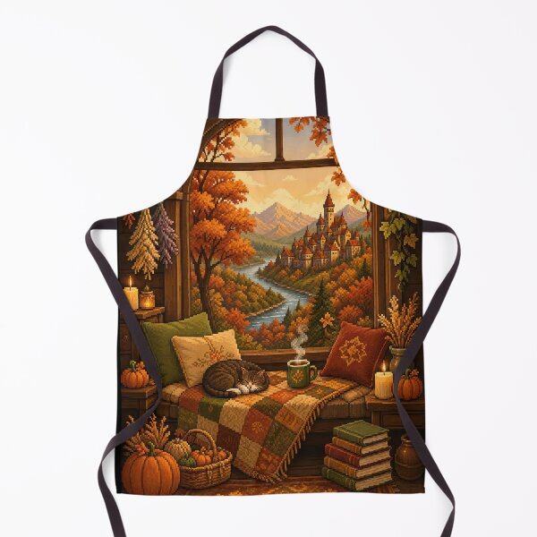 Item preview, Autumn Window Nook by the River Castle designed and sold by Sketchlegacy.