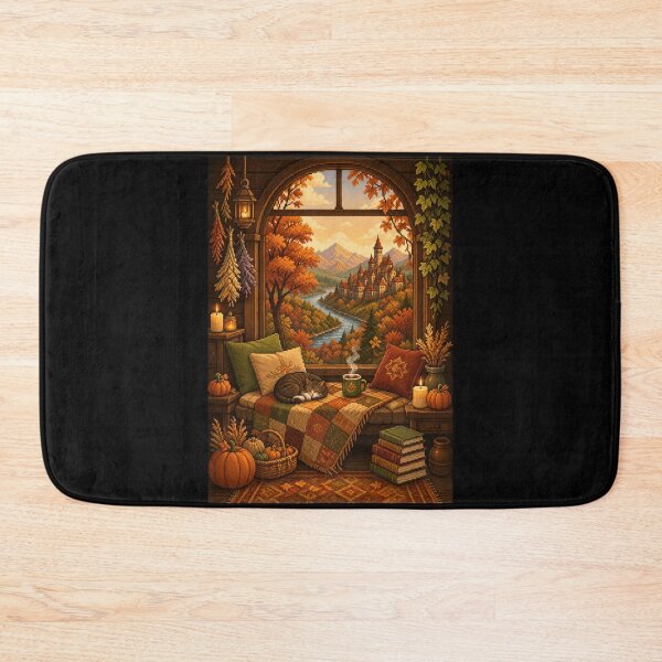 Item preview, Autumn Window Nook by the River Castle  designed and sold by Sketchlegacy.