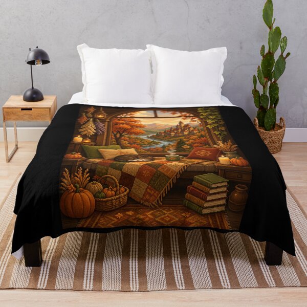 Item preview, Autumn Window Nook by the River Castle designed and sold by Sketchlegacy.