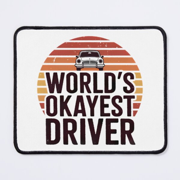 Item preview, World's Okayest Driver Retro Sunset designed and sold by Linework Studio.