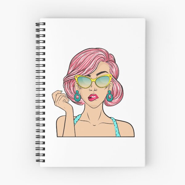 Item preview, Retro Pop Art Fashion Girl with Pink Hair & Cat Eye Sunglasses designed and sold by sunnivamla.