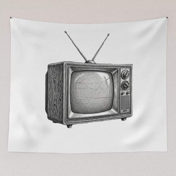 Item preview, Old Fashioned TV - Realistic black and white designed and sold by Minimalisticaly.