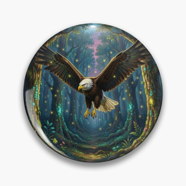 Item preview, Mystical Glowing Trees and Powerful Soaring Eagle Fine Art Backdrop designed and sold by TaBogroupsRed.