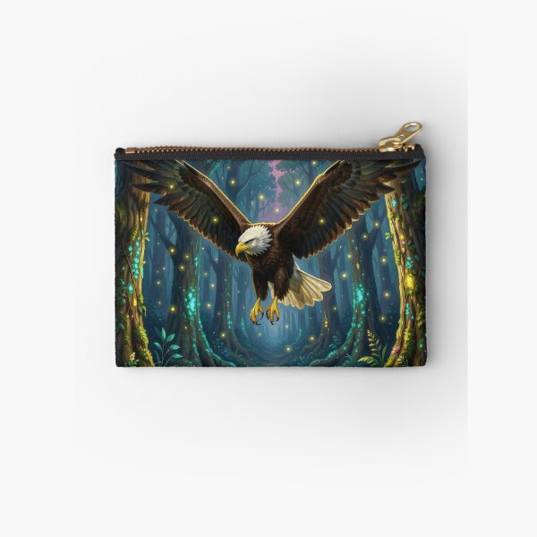 Item preview, Mystical Glowing Trees and Powerful Soaring Eagle Fine Art Backdrop designed and sold by TaBogroupsRed.