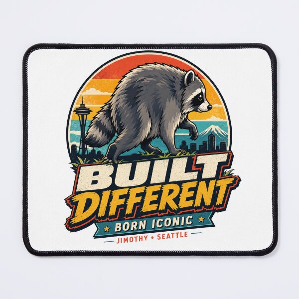 Item preview, Built Different Jimothy Seattle Raccoon designed and sold by TSshirtShoppe.