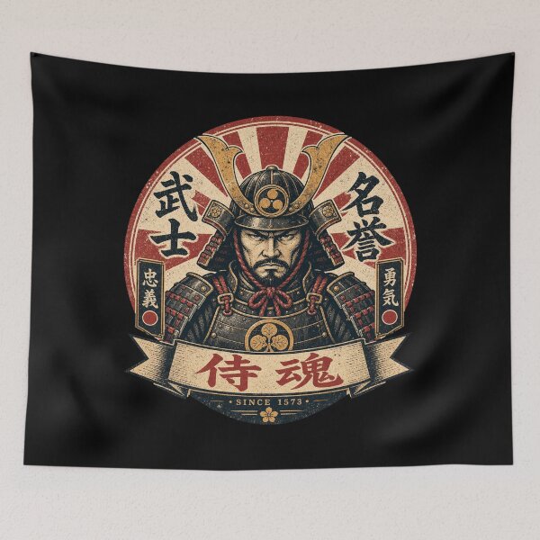 Item preview, Vintage Japanese Samurai Warrior - Honor and Courage designed and sold by Graphic Vibe Designs.