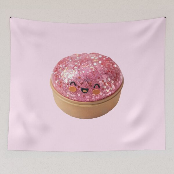 Item preview, Pink Glitter Squishy in Bamboo Steamer – Kawaii Toy Cutout designed and sold by EmeraldeaArt.