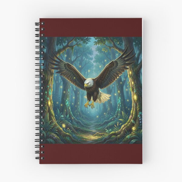 Item preview,  Vintage Romanticism Nature Study Eagle Soaring in Luminous Magic Woods designed and sold by TaBogroupsRed.