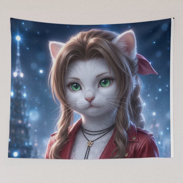 Item preview, Warrior Flower Girl Kitten - Video Game Cosplay Art designed and sold by TheCoolCatsMx.