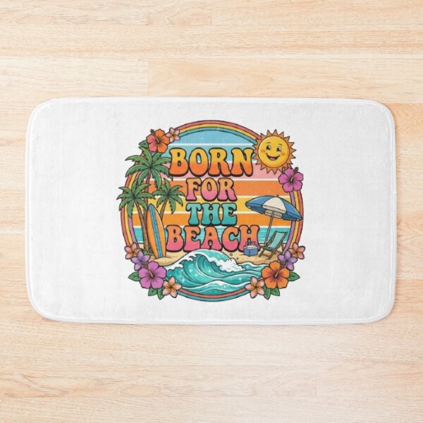 Item preview, Born For The Beach | Retro Summer Sunset Typography T-Shirt for Beach Lovers designed and sold by Faisal  Shah.