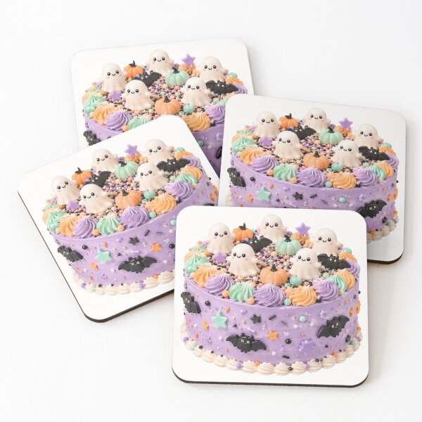 Item preview, Cute Halloween Ghost Cake | Kawaii Pastel Spooky Dessert Illustration designed and sold by looplandger.