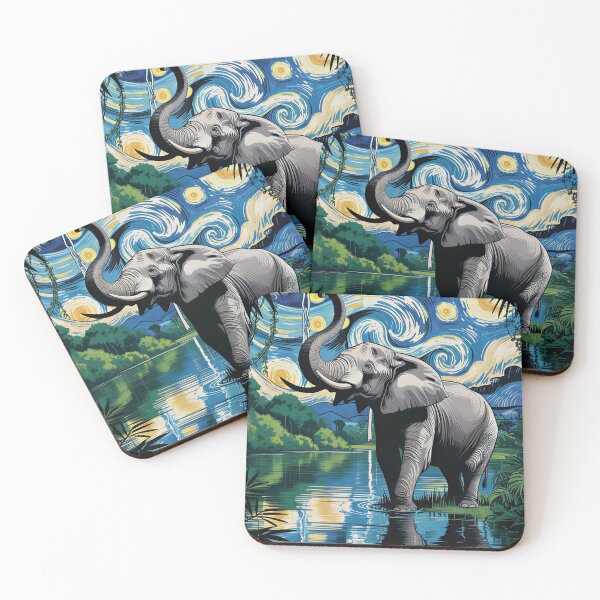 Item preview, Starry Night Elephant – Jungle Dream Oasis v1 designed and sold by DBWStudios.