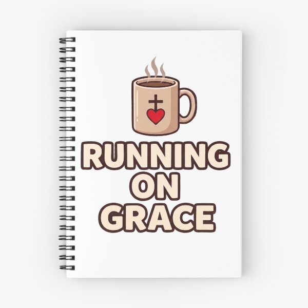 Item preview, Running on Grace – Cozy Christian Coffee Aesthetic Design designed and sold by Softbear Atelier.