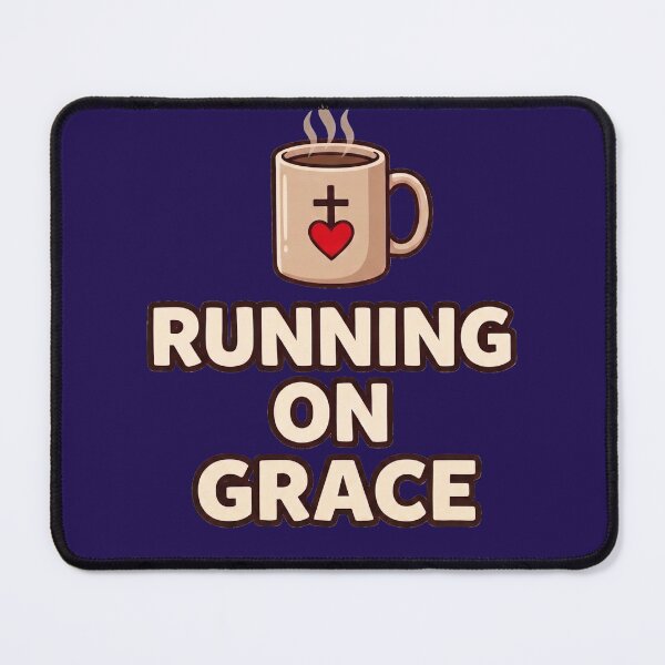 Item preview, Running on Grace – Cozy Christian Coffee Aesthetic Design designed and sold by Softbear Atelier.