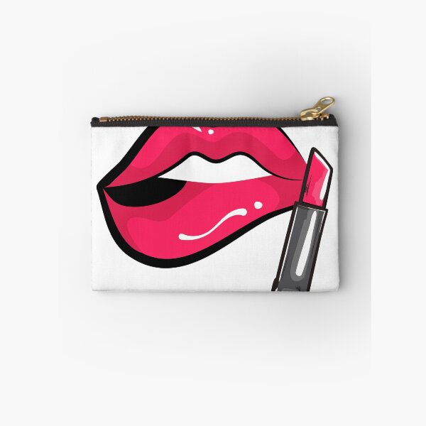 Item preview, Glossy Red Lips with Lipstick Pop Art Beauty Illustration designed and sold by sunnivamla.