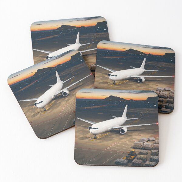 Item preview, Wide Body Cargo Airliner at Airport Apron During Sunset Illustration designed and sold by EMaviation_.