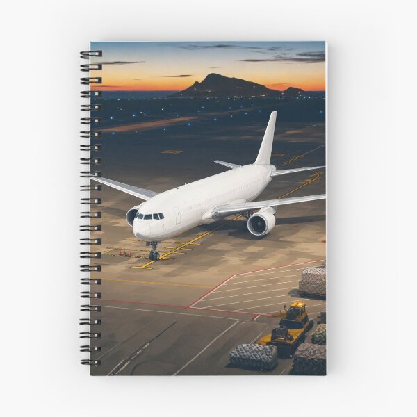 Item preview, Wide Body Cargo Airliner at Airport Apron During Sunset Illustration designed and sold by EMairplanes.