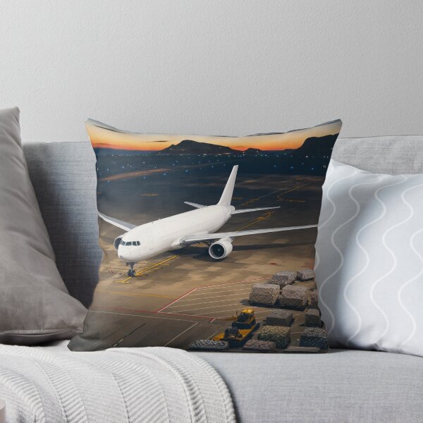 Item preview, Wide Body Cargo Airliner at Airport Apron During Sunset Illustration designed and sold by EMairplanes.