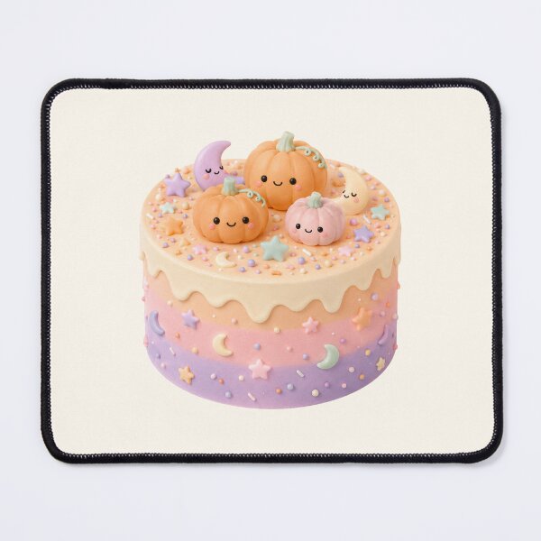 Item preview, Cute Pastel Pumpkin Cake | Kawaii Halloween Dessert Illustration designed and sold by looplandger.