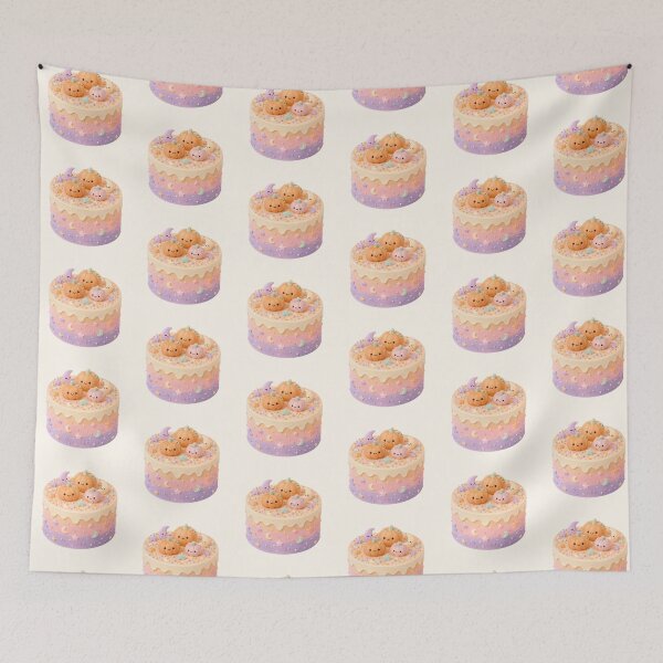 Item preview, Cute Pastel Pumpkin Cake | Kawaii Halloween Dessert Illustration designed and sold by looplandger.