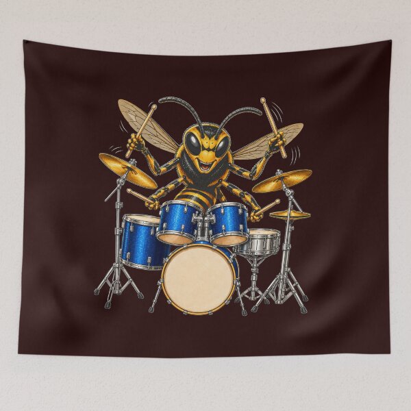 Item preview, Wasp Drummer Funny Hornet Playing Drums Rock Music Lover designed and sold by Evelashop.
