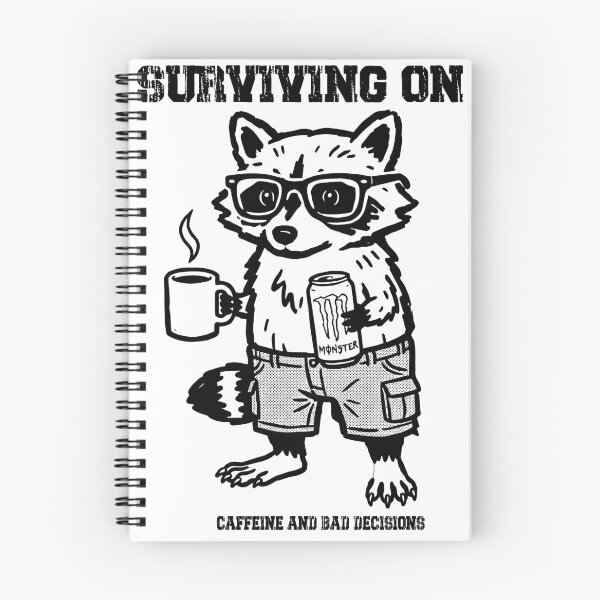 Item preview, Raccoon Surviving on caffeine and bad decisions designed and sold by moosesclub.