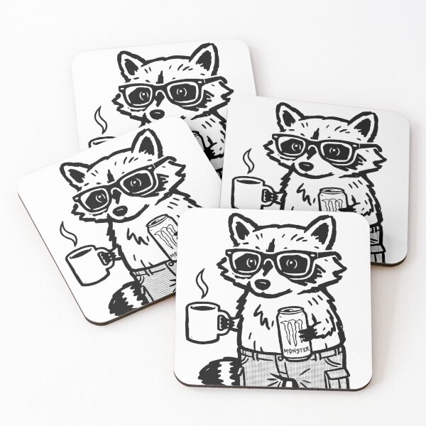 Item preview, Raccoon Surviving on caffeine and bad decisions designed and sold by moosesclub.