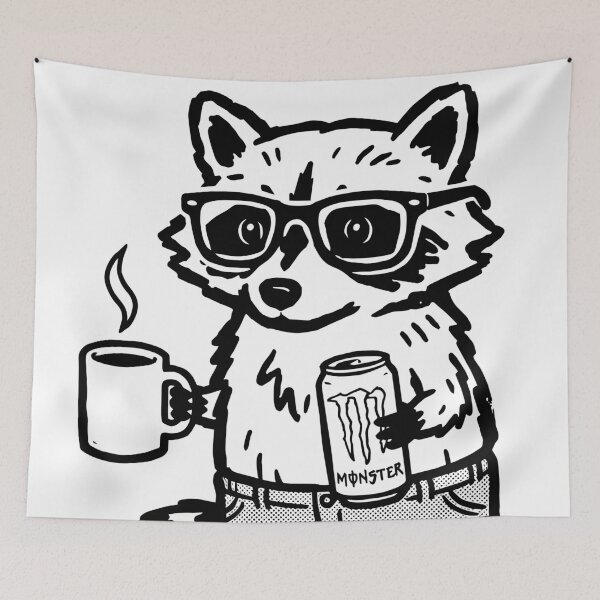Item preview, Raccoon Surviving on caffeine and bad decisions designed and sold by moosesclub.