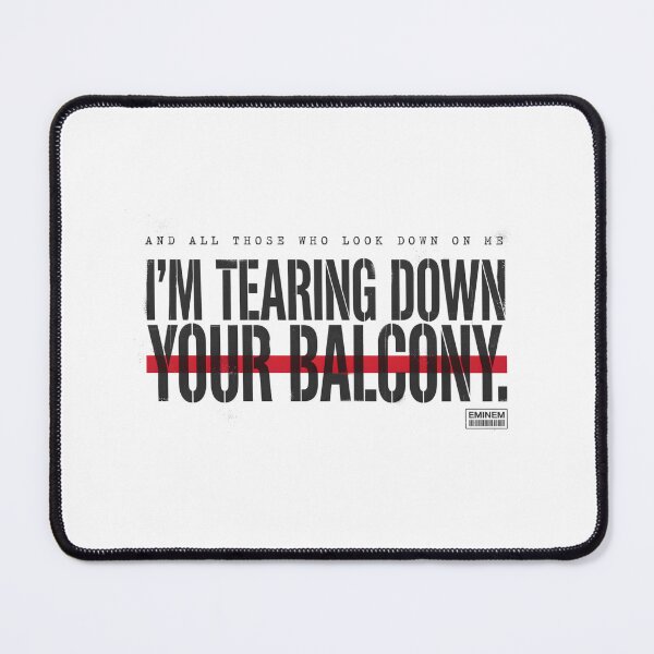 Item preview, I'm Tearing Down Your Balcony - Eminem Stencil Red Bar designed and sold by Enea Kelo.