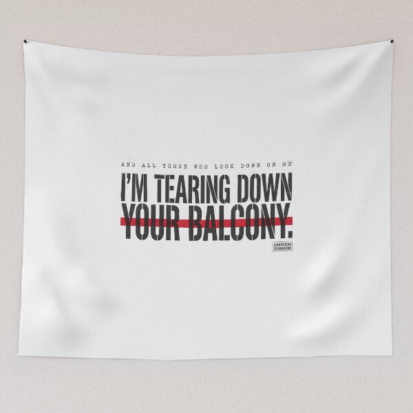 Item preview, I'm Tearing Down Your Balcony - Eminem Stencil Red Bar designed and sold by Enea Kelo.