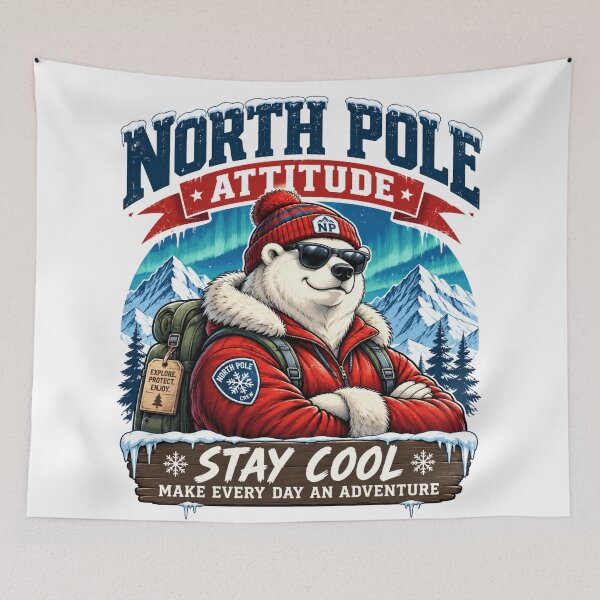 Item preview, North Pole Attitude Stay Cool Polar Bear designed and sold by Mosslume Studio.
