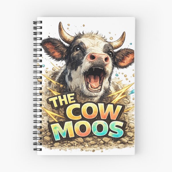 Item preview, The Cow Moos – Funny Farm Animal Illustration designed and sold by CMA Design Studio.