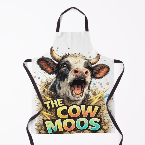 Item preview, The Cow Moos – Funny Farm Animal Illustration designed and sold by CMA Design Studio.