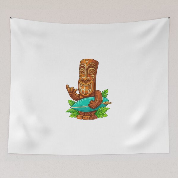 Item preview, Hawaiian Tiki God Surfing Tropical Summer Vacation designed and sold by Macias123.