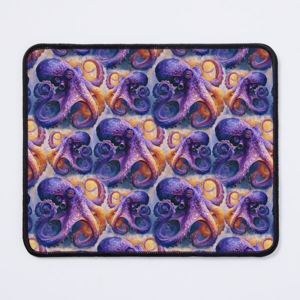 Item preview, Vibrant Purple Octopus Watercolor Seamless Ocean Pattern Artwork designed and sold by EL-Lebedenko.