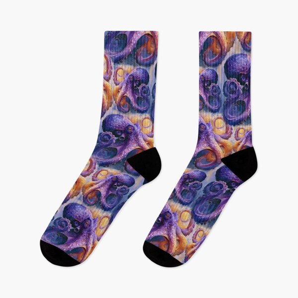 Item preview, Vibrant Purple Octopus Watercolor Seamless Ocean Pattern Artwork designed and sold by EL-Lebedenko.