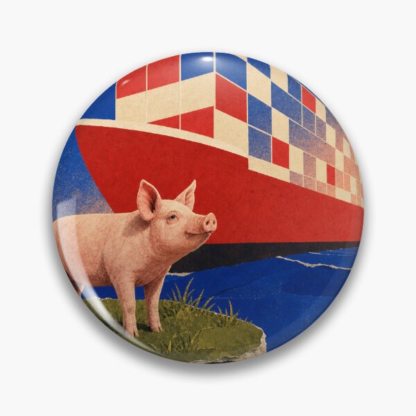 Item preview, Pig Not Cargo Paper Collage designed and sold by VerdantStudio.