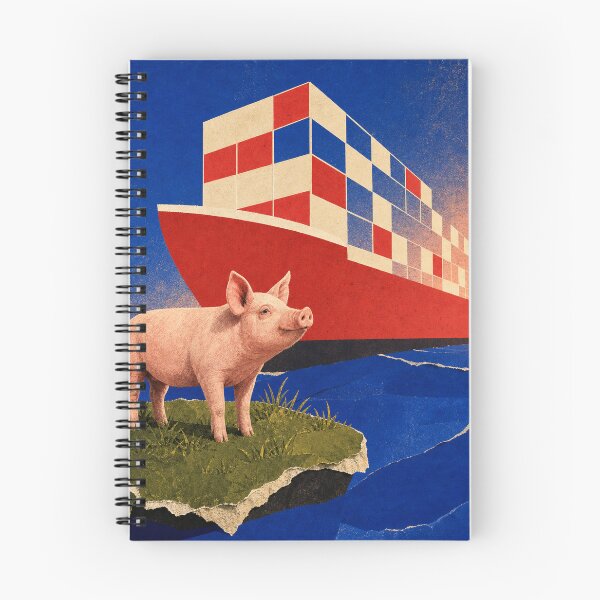 Item preview, Pig Not Cargo Paper Collage designed and sold by VerdantStudio.