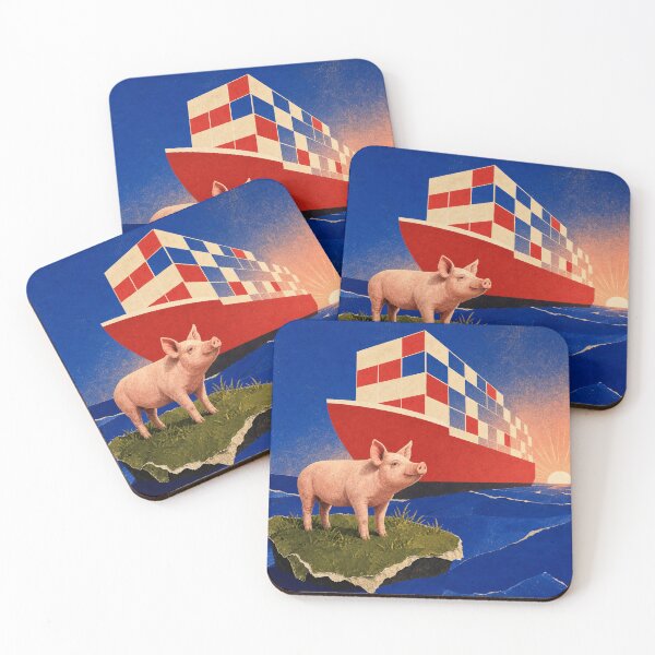 Item preview, Pig Not Cargo Paper Collage designed and sold by VerdantStudio.