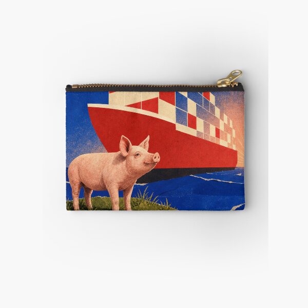 Item preview, Pig Not Cargo Paper Collage designed and sold by VerdantStudio.
