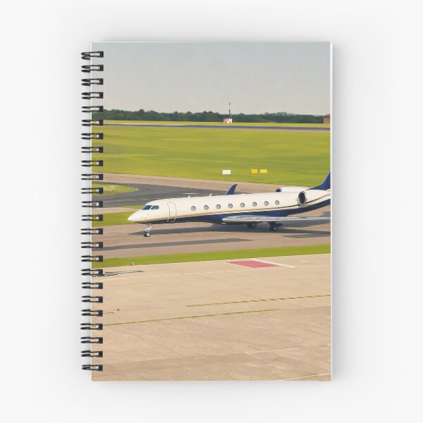 Item preview, Modern Business Jet Taxiing on Airport Runway Illustration designed and sold by EMairplanes.