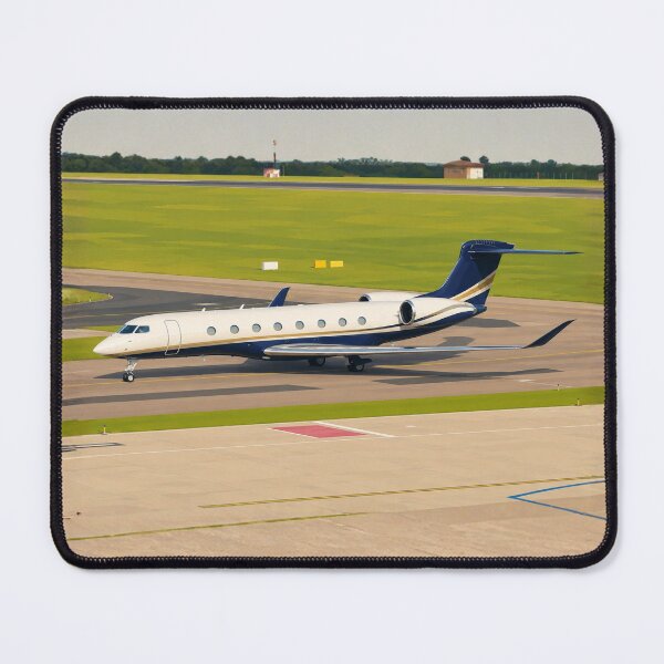 Item preview, Modern Business Jet Taxiing on Airport Runway Illustration designed and sold by EMairplanes.